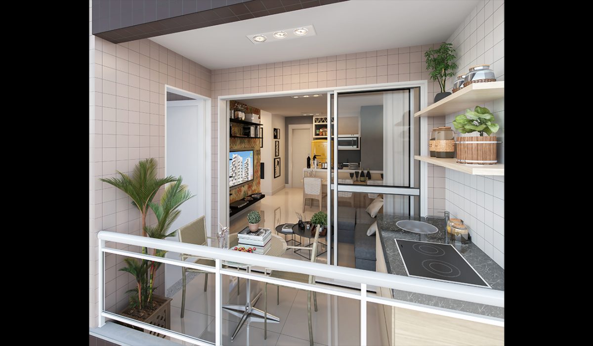 Varanda Gourmet com banheiro